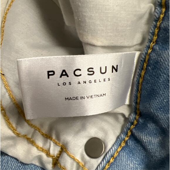 PacSun Men’s Stretch Light Indigo Stacked Skinny Jeans Size 31X32 - Picture 8 of 11
